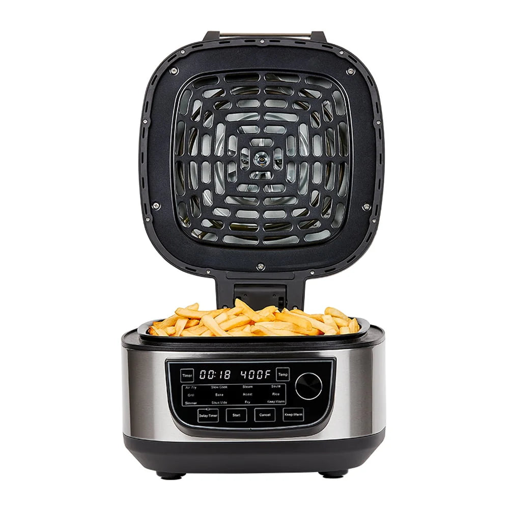Grill Air Fryer Combo Plus, Indoor Grill / Air Fryer, Stainless Steel