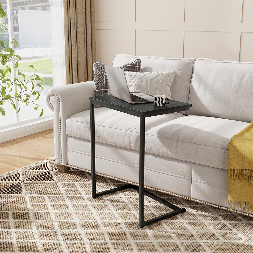 Tangkula 26.5" C-Shaped End Table for Bed