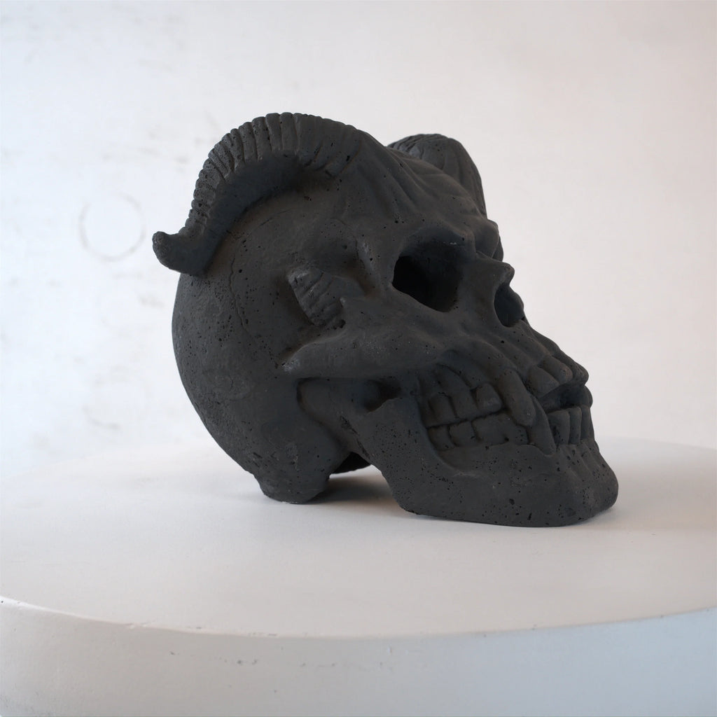 AECOJOY Refractory Materials Fireproof Imitated Human Fire Pit Skulls Gas Log, Halloween Decor, BBQ