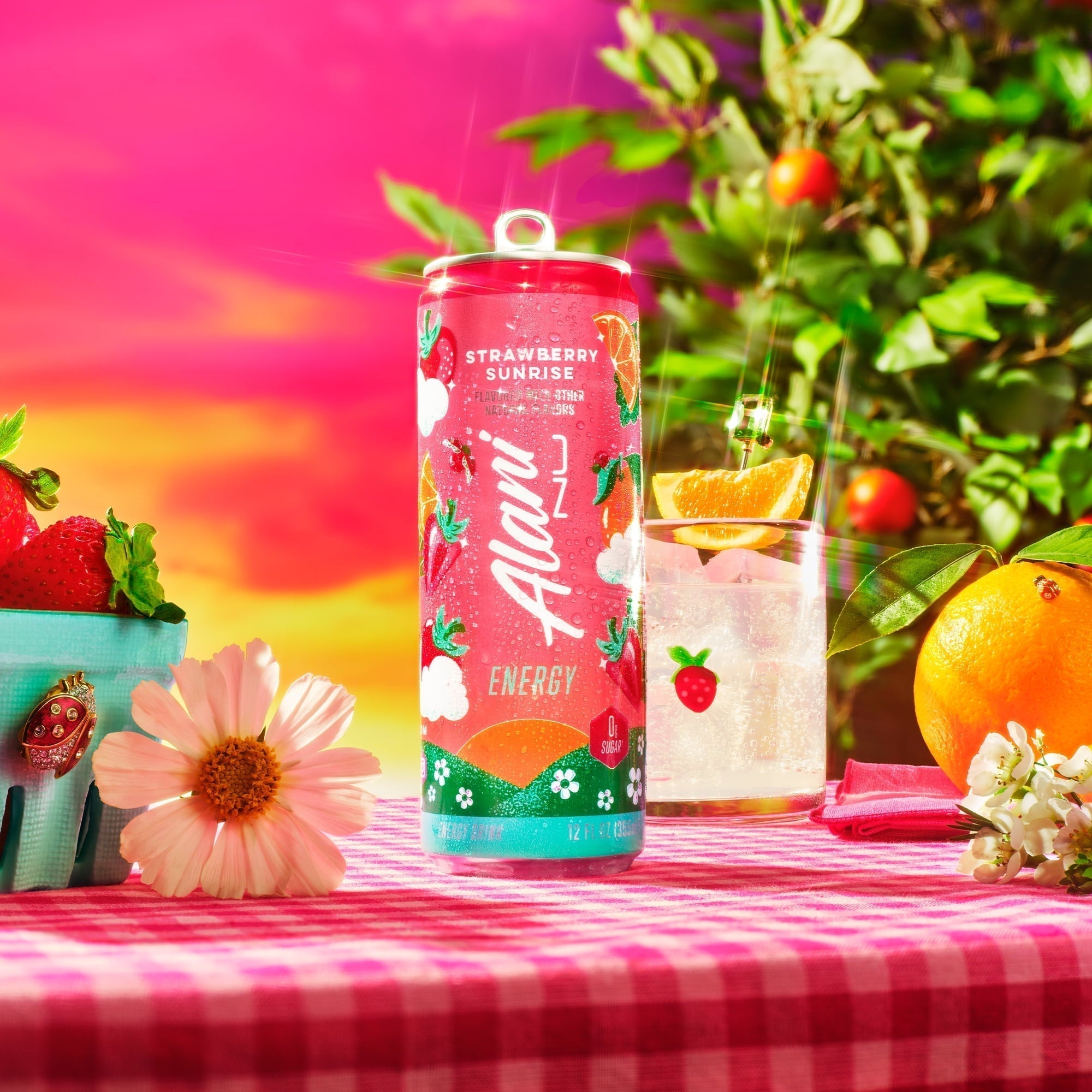 Energy Drink Strawberry Sunrise 12oz 24 Pack
