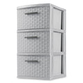 Sterilite 3 Drawer Weave Tower Cement