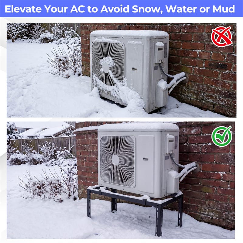 Mini Split Ground Stand for 9000-36000 BTU Ductless Air Conditioners Heat Pump, Anti-Vibration Heavy Duty Universal Outdoor AC Base Bracket