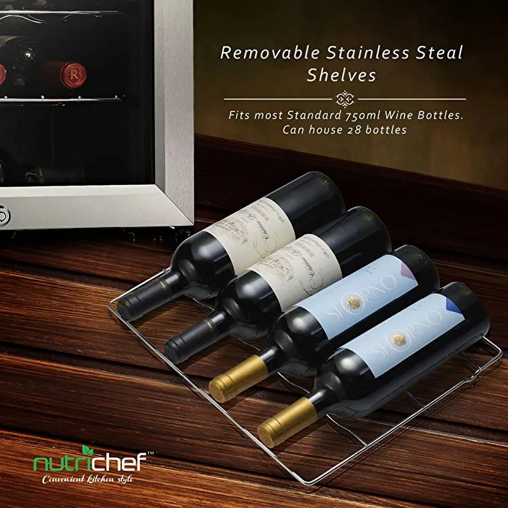 Nutrichef 33 Bottle Dual - Zone Refrigerator PKCWCDS335