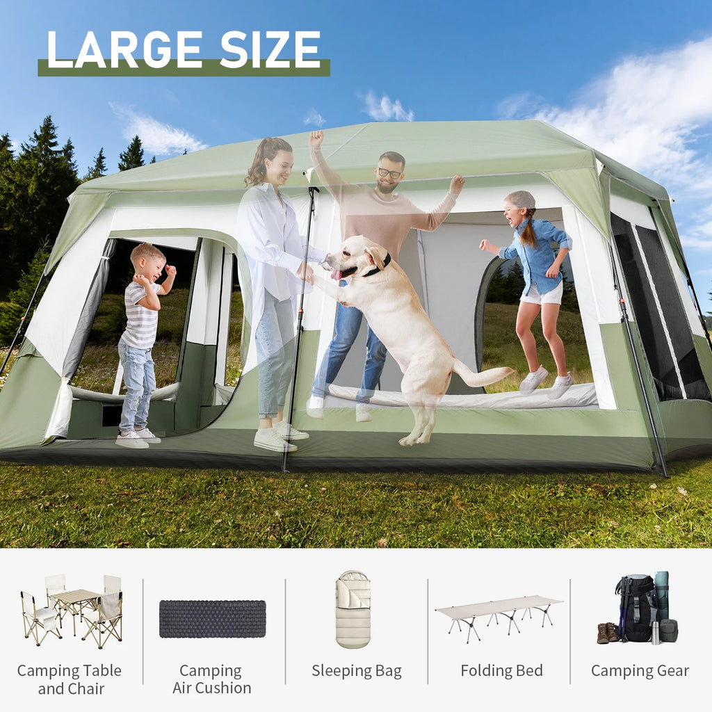 Zimtown 10 Person Tent Large Multi Room Tent for Family Camping Cabin Huge Tent with Carry Bag