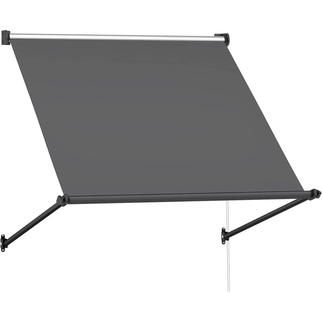 AECOJOY Retractable Awning, 50"x55" Manual Outdoor Awnings for Door Entrance, Sun Shade Canopy