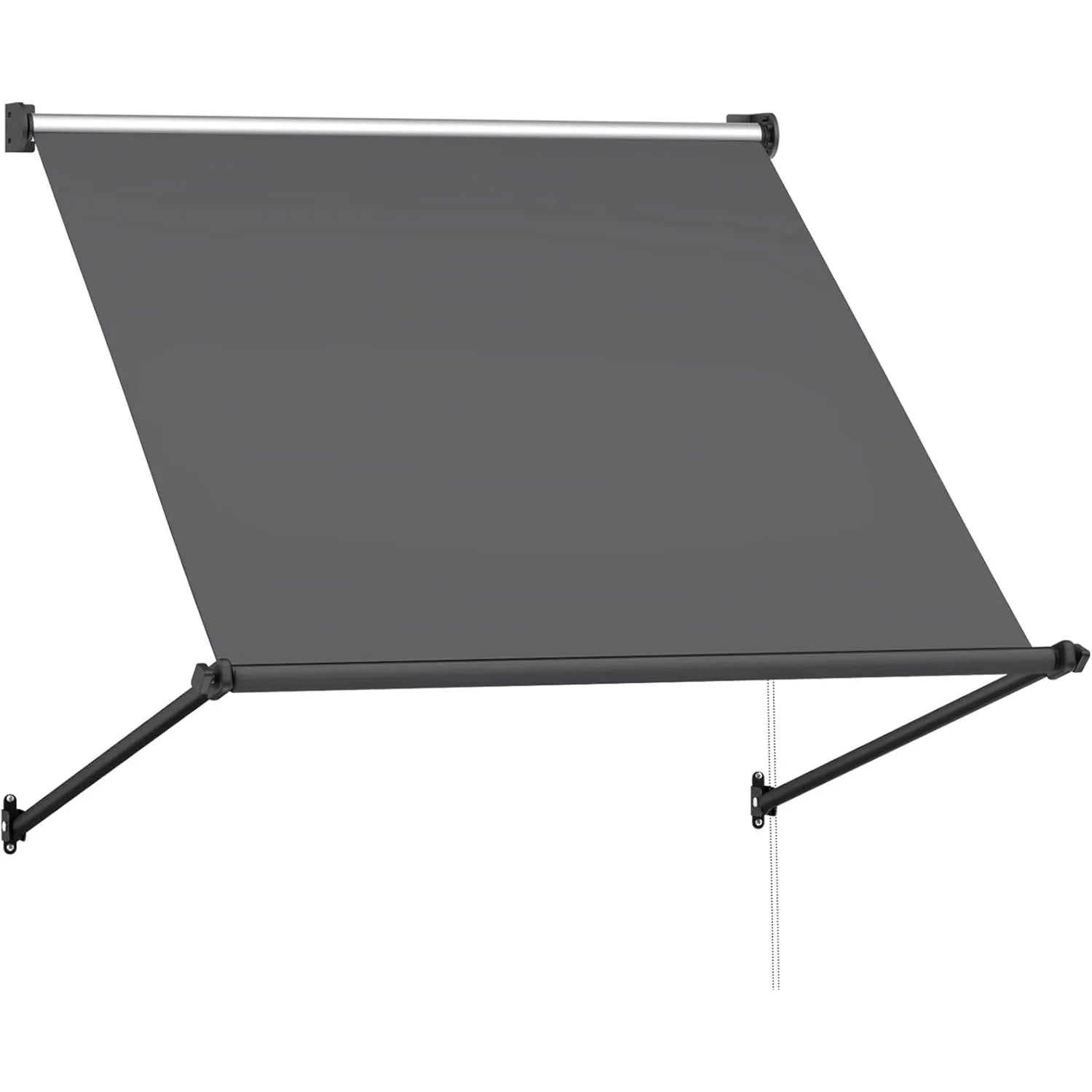 AECOJOY Retractable Awning, 50"x55" Manual Outdoor Awnings for Door Entrance, Sun Shade Canopy