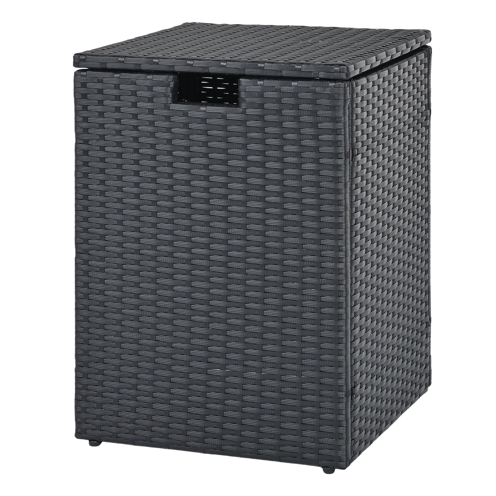 Tangkula 16" Outdoor Rattan Hideaway Table for Gas Fire Pit