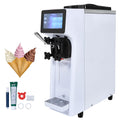 KFFKFF Commercial Ice Cream Machine 2.7 - 4gal/10 - 15 L/H 4 L Hopper Single Flavor Countertop Soft Serve Ice Cream Maker Auto Clean Pre - Cooling