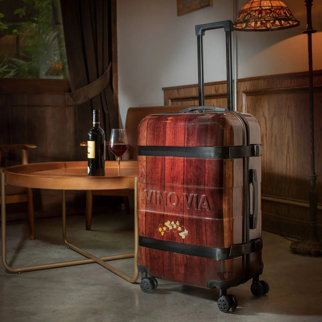 The Ten (10-Bottle) Wine Luggage, TSA Approved Anti-Theft Zipper, Lightweight Hard Shell Spinner Suitcase