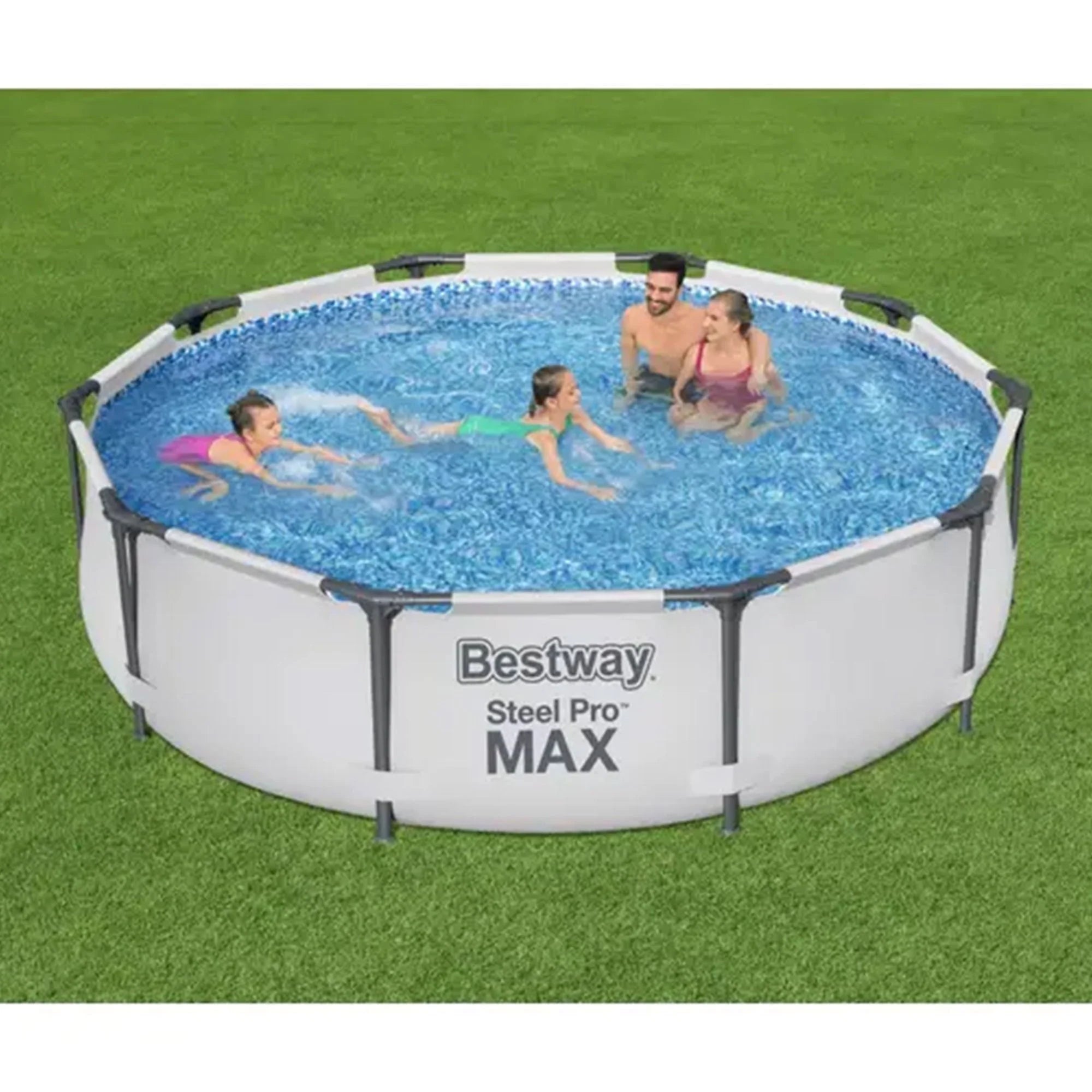 Bestway Steel Pro MAX 10'X30" Above Ground Outdoor Swimming Pool with Pump Metal Frame Pools Round