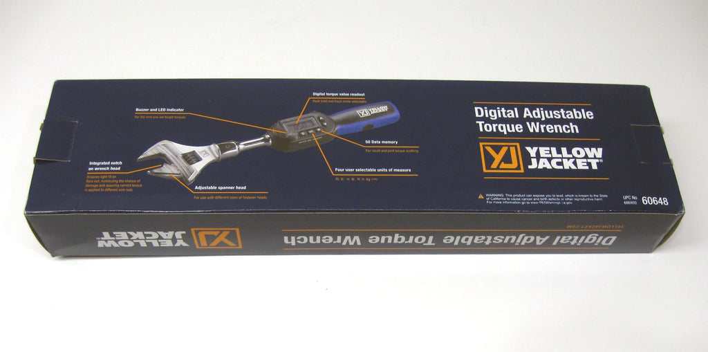 Yellow Jacket 60648 Digital Adjustable Torque Wrench 752 in - Lb Torque 10.6 in