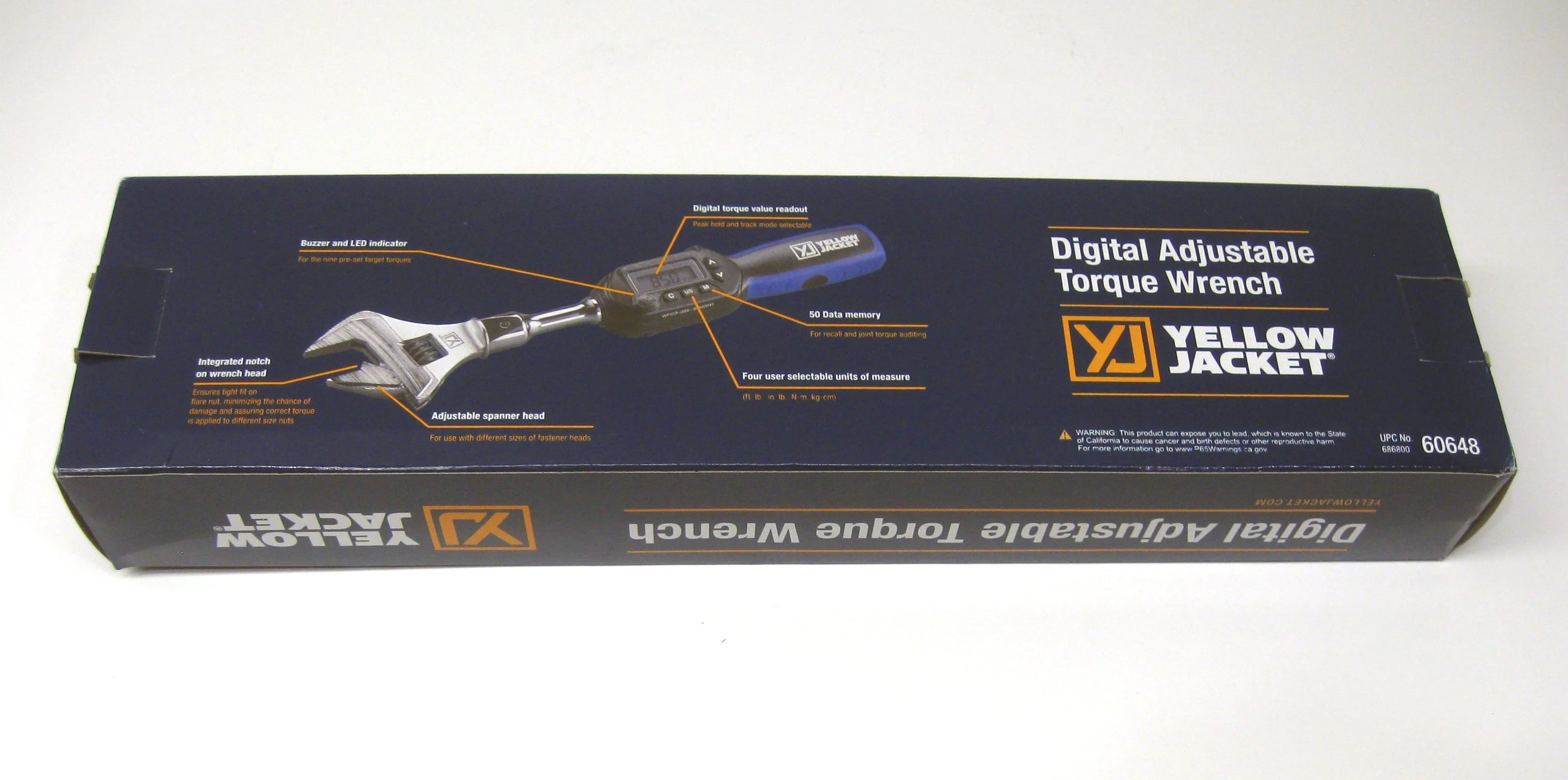 Yellow Jacket 60648 Digital Adjustable Torque Wrench 752 in - Lb Torque 10.6 in