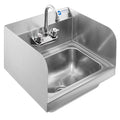 GRIDMANN Commercial NSF Stainless Steel Hand Washing Sink W/ Side Splashes & Faucet, Wall Mount