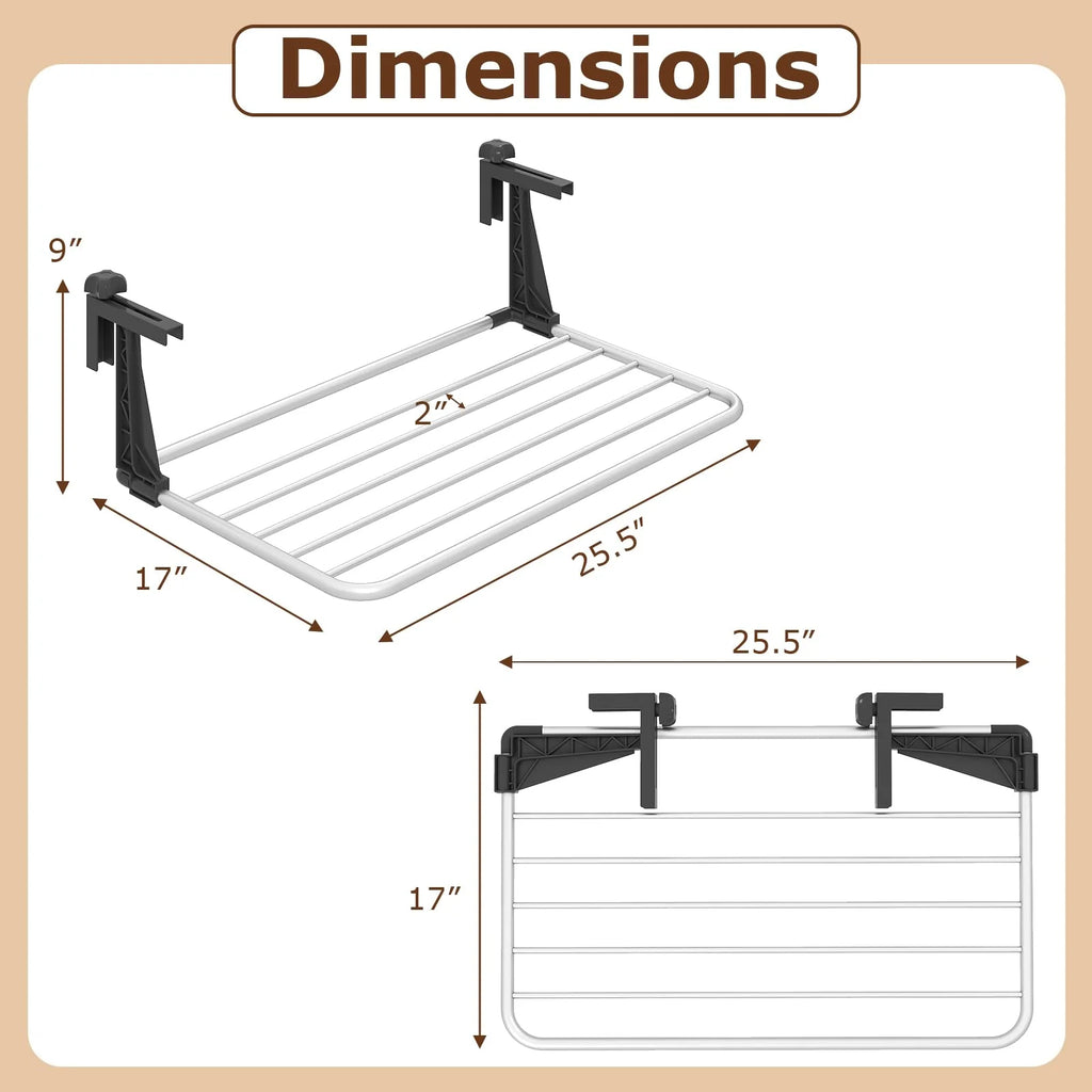 Tangkula Portable Aluminum Clothes and Towel Drying Rack