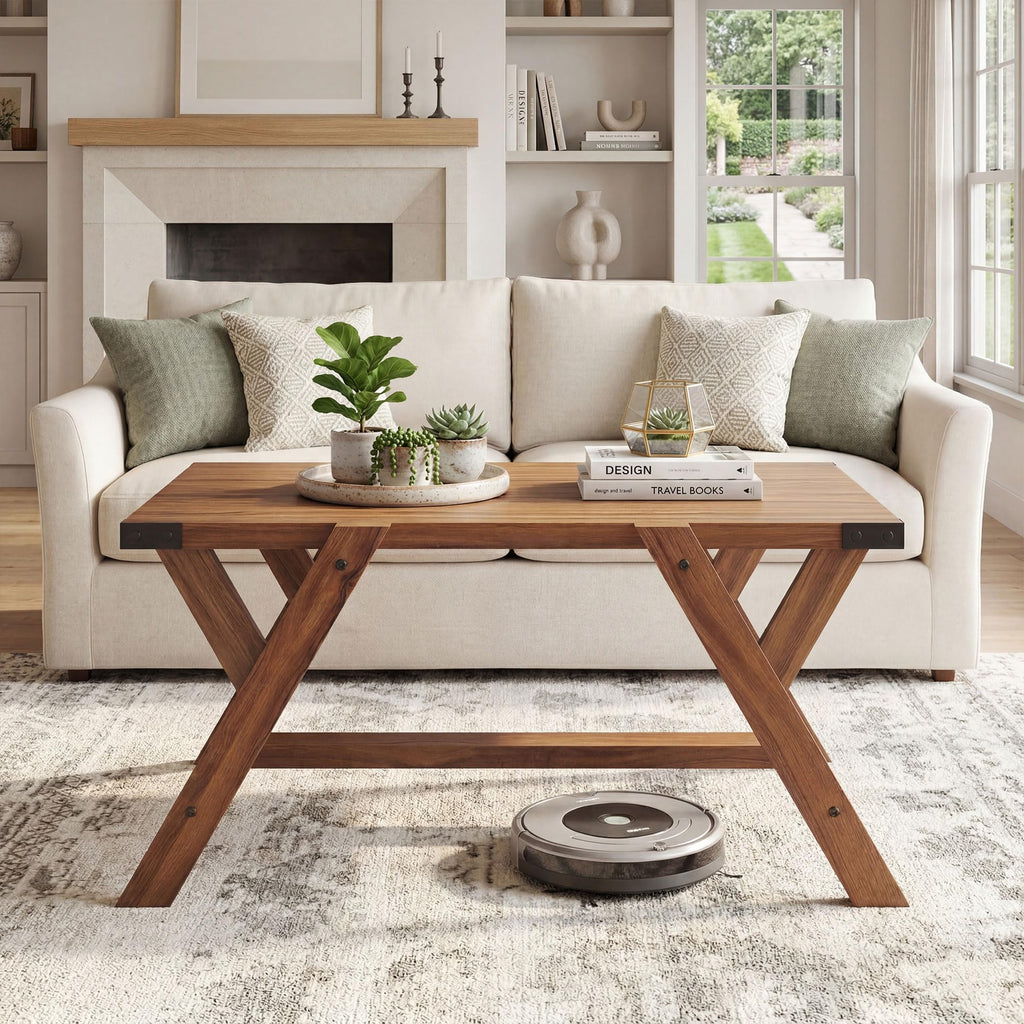 Tangkula  35.5-Inch Rectangle Wooden Center Table for Living Room