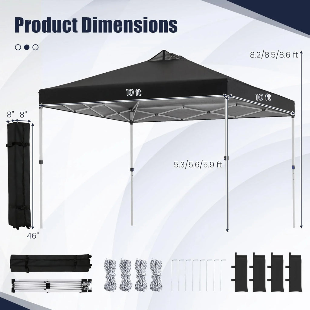 Tangkula 10 x10 Ft Pop Up Canopy with Center Lock
