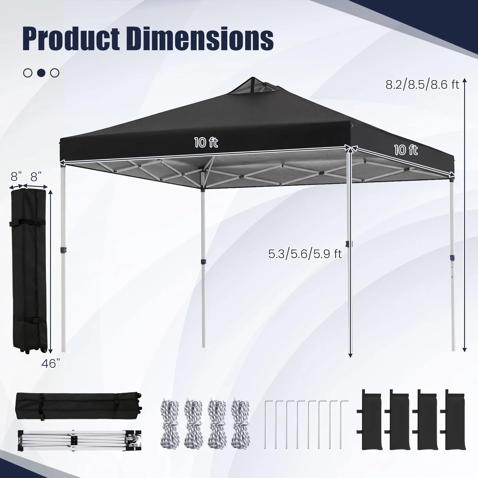 Tangkula 10 x10 Ft Pop Up Canopy with Center Lock