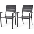 AECOJOY 2 Pieces Outdoor Dining Chairs, Aluminum Frame Stackable Patio Chair