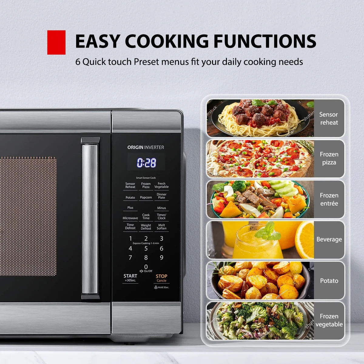 Toshiba 2.2 Cu. Ft. Countertop Microwave Oven, 1200 Watts, Stainless Steel