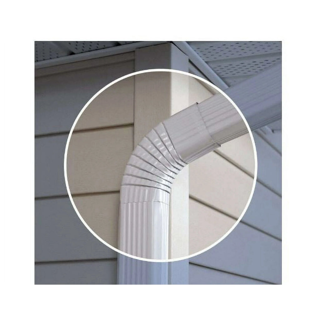2 in. x 3 in. White Aluminum B-Style Downspout Elbow (B Elbow)