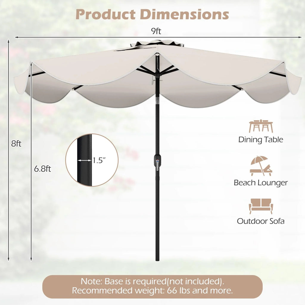 Tangkula 9 FT Solar Patio Umbrella with Base Included
