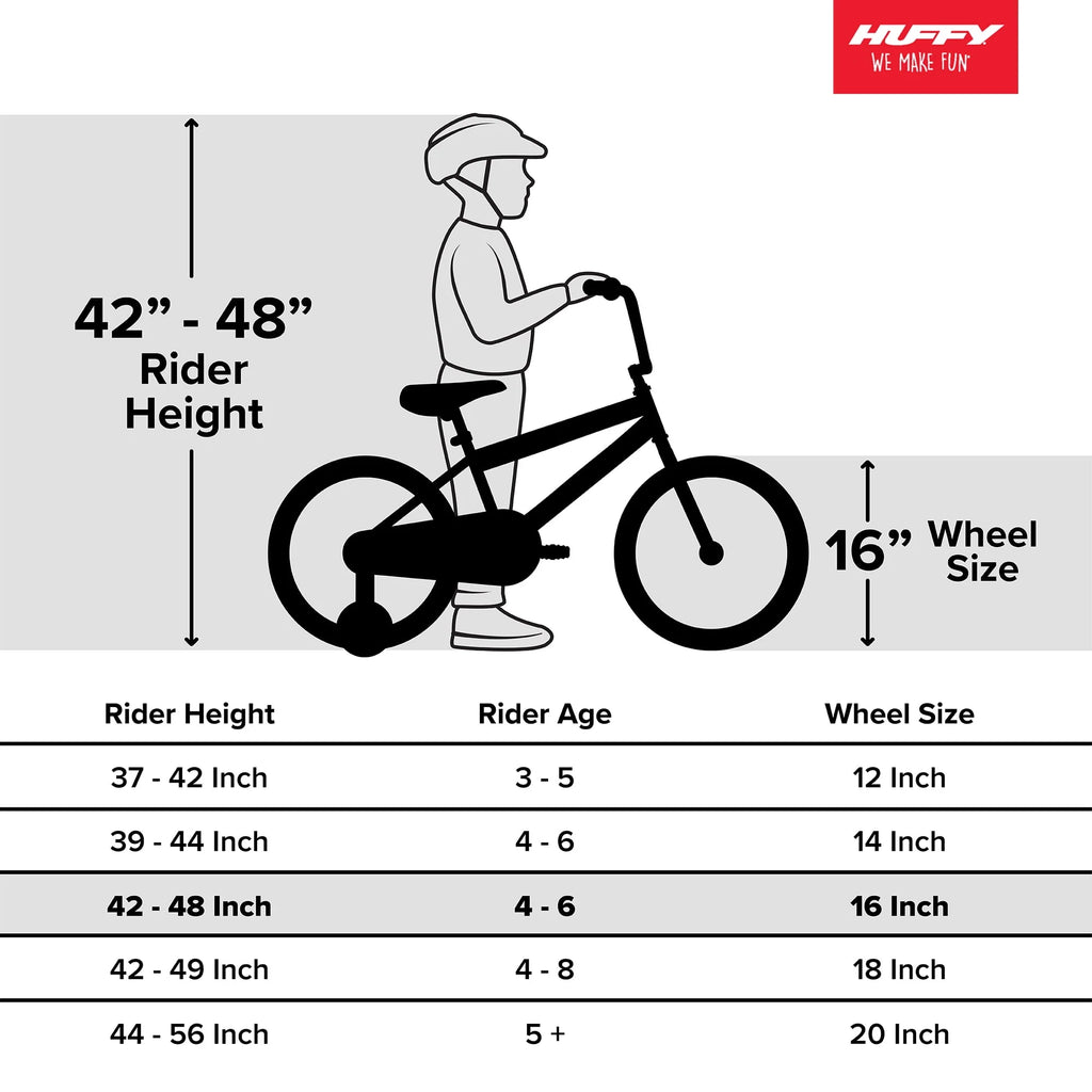 Huffy 16 In. Rock It Kids Bike for Boy Ages 4 and up, Child, Red