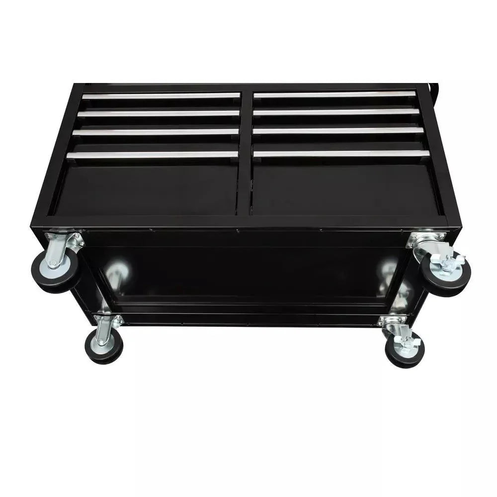 46 in. W x 24 in. D 9-Drawer Gloss Black Deep Tool Chest Mobile Workbench