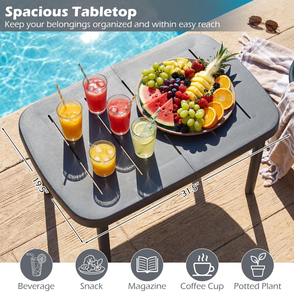 Tangkula Outdoor Coffee Table Weather-Resistant Small End Table
