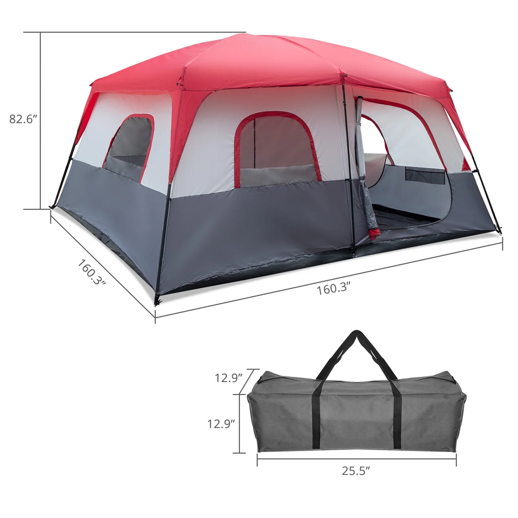 Zimtown 10 Person Tent Large Multi Room Tent for Family Camping Cabin Huge Tent with Carry Bag