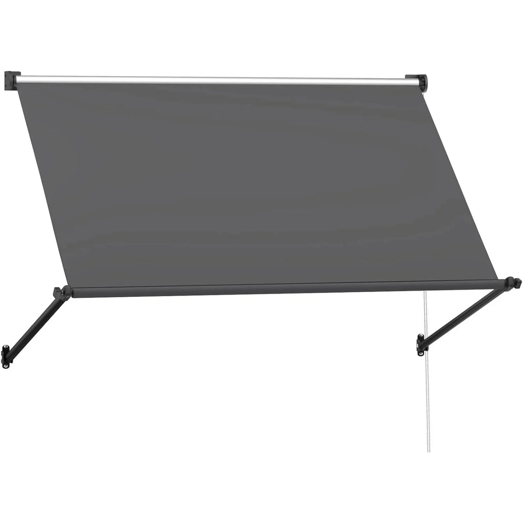 AECOJOY Retractable Awning, 40"x80" Manual Outdoor Awnings for Door Entrance, Sun Shade Canopy