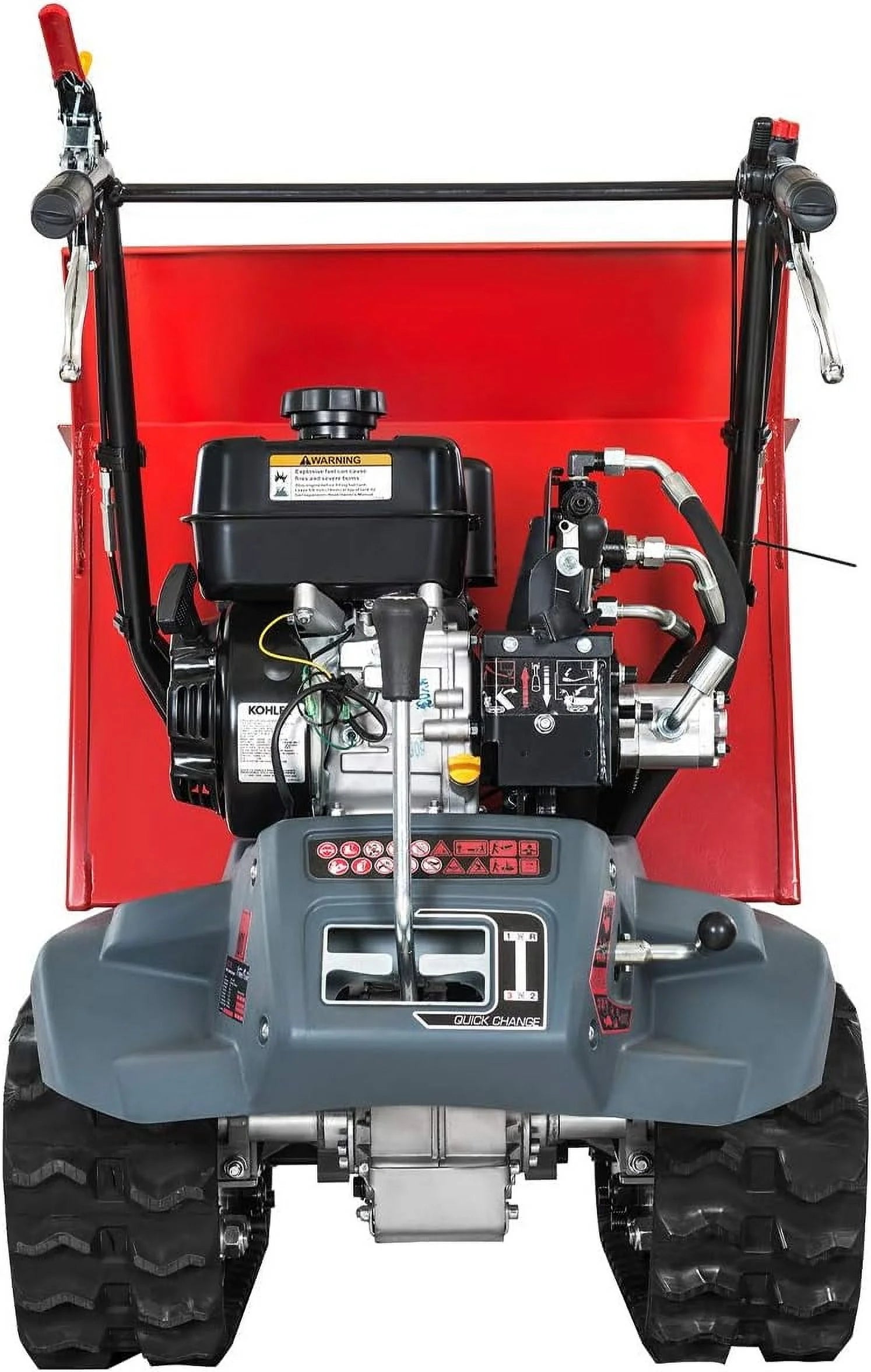 Xtremepowerus Track Barrow, 660 lb Loading Capacity, 6.5HP Kohler, Gas Powered Wheelbarrow