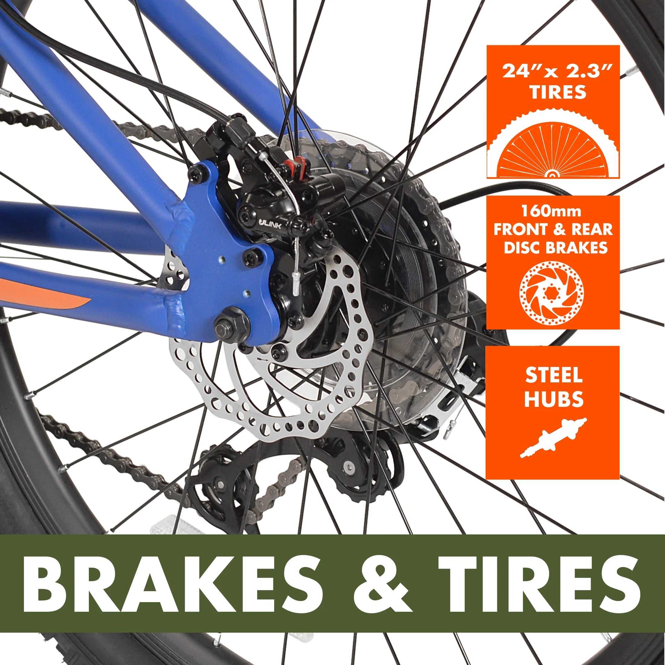 24" Ozark Trail Vibe Mountain Bicycle, 8 Speed, Black, Fits Riders 4'6" - 5'6", Teen