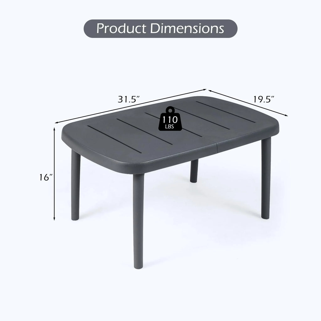 Tangkula Outdoor Coffee Table Weather-Resistant Small End Table