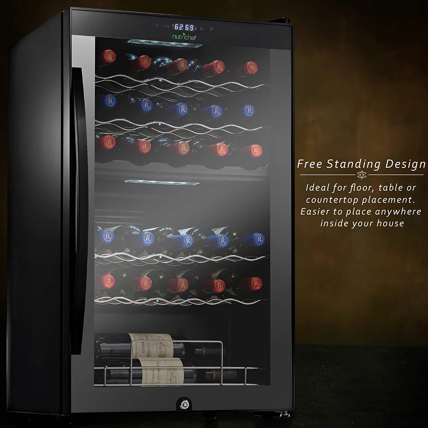 Nutrichef 33 Bottle Dual - Zone Refrigerator PKCWCDS335