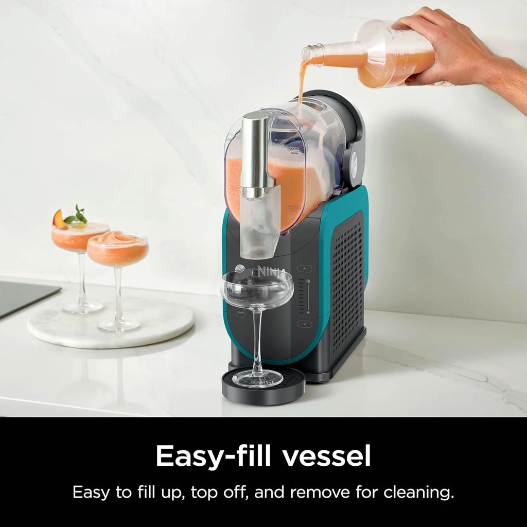 SLUSHi with RapidChill Technology, 88 oz. Frozen Drink & Slushie Machine, 5 Preset Programs, Margaritas, Frapps, and More, Premium Accents, Black, FS301