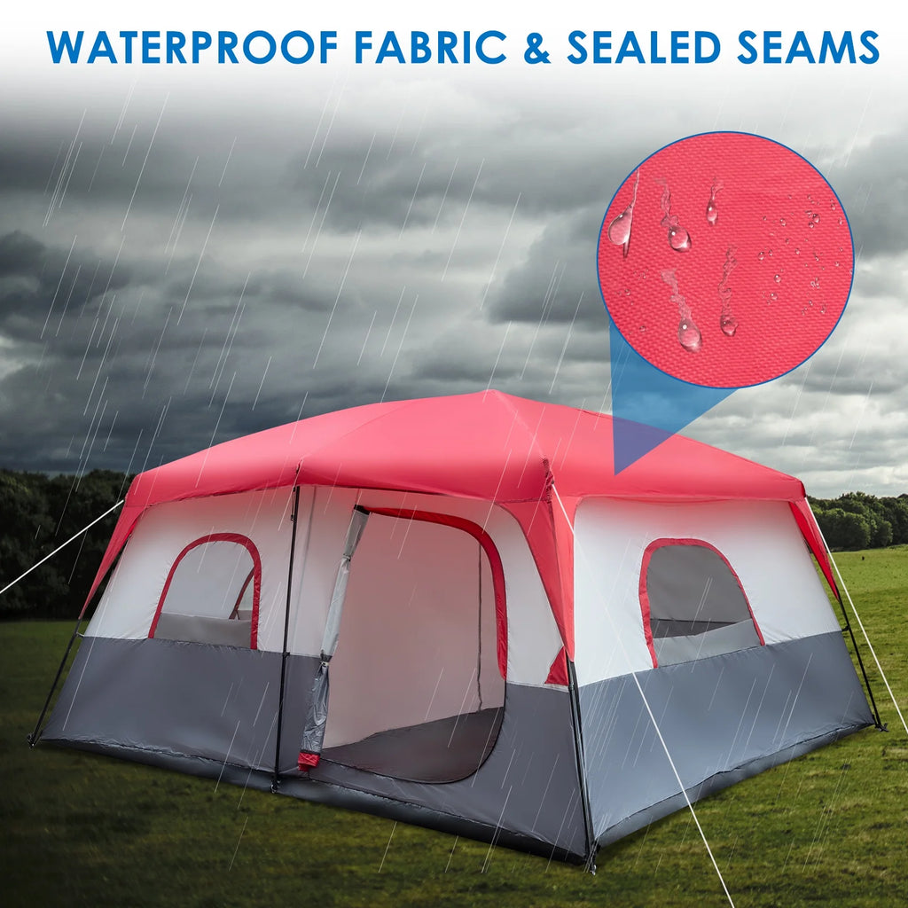 Zimtown 10 Person Tent Large Multi Room Tent for Family Camping Cabin Huge Tent with Carry Bag