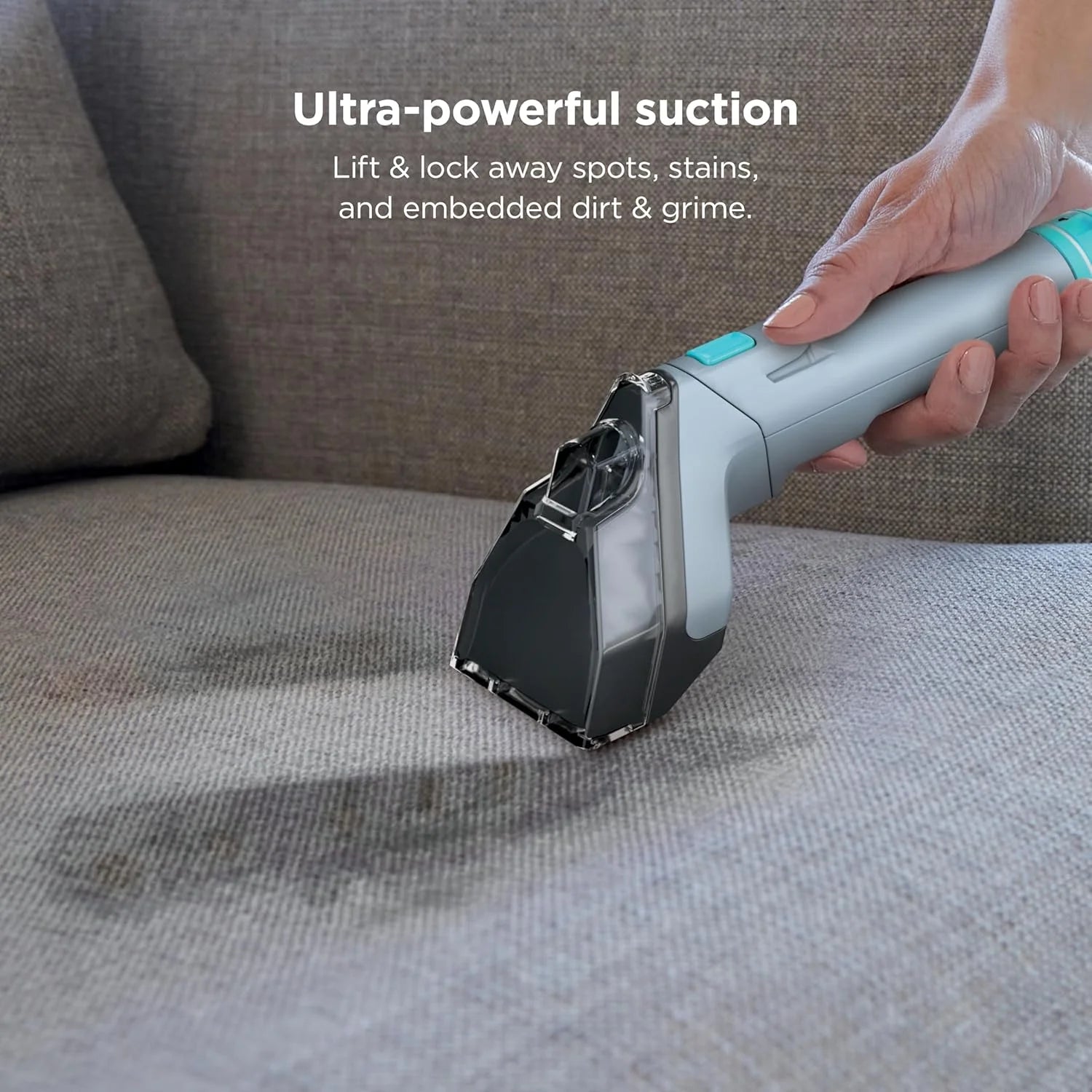 stainstriker Portable Carpet & Upholstery Cleaner, XL Tool & Full - Size Cleaning Solution, Stain & Odor Remover, Perfect for Car Interiors, 4 Tools, Nordic Blue, Px202brn