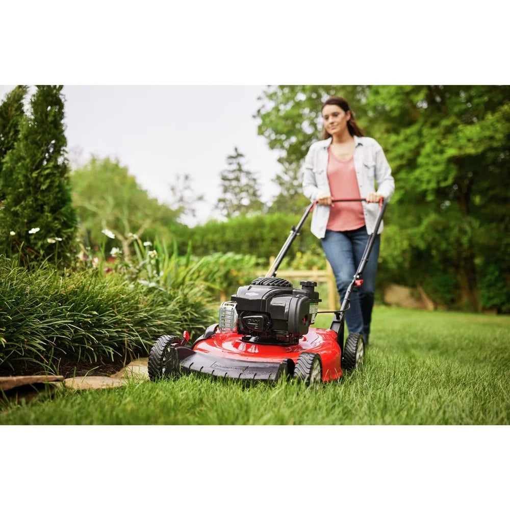 TROY BILT 21 140cc Gas Powered Push Walk - Behind Mower, Triaction Cutting System