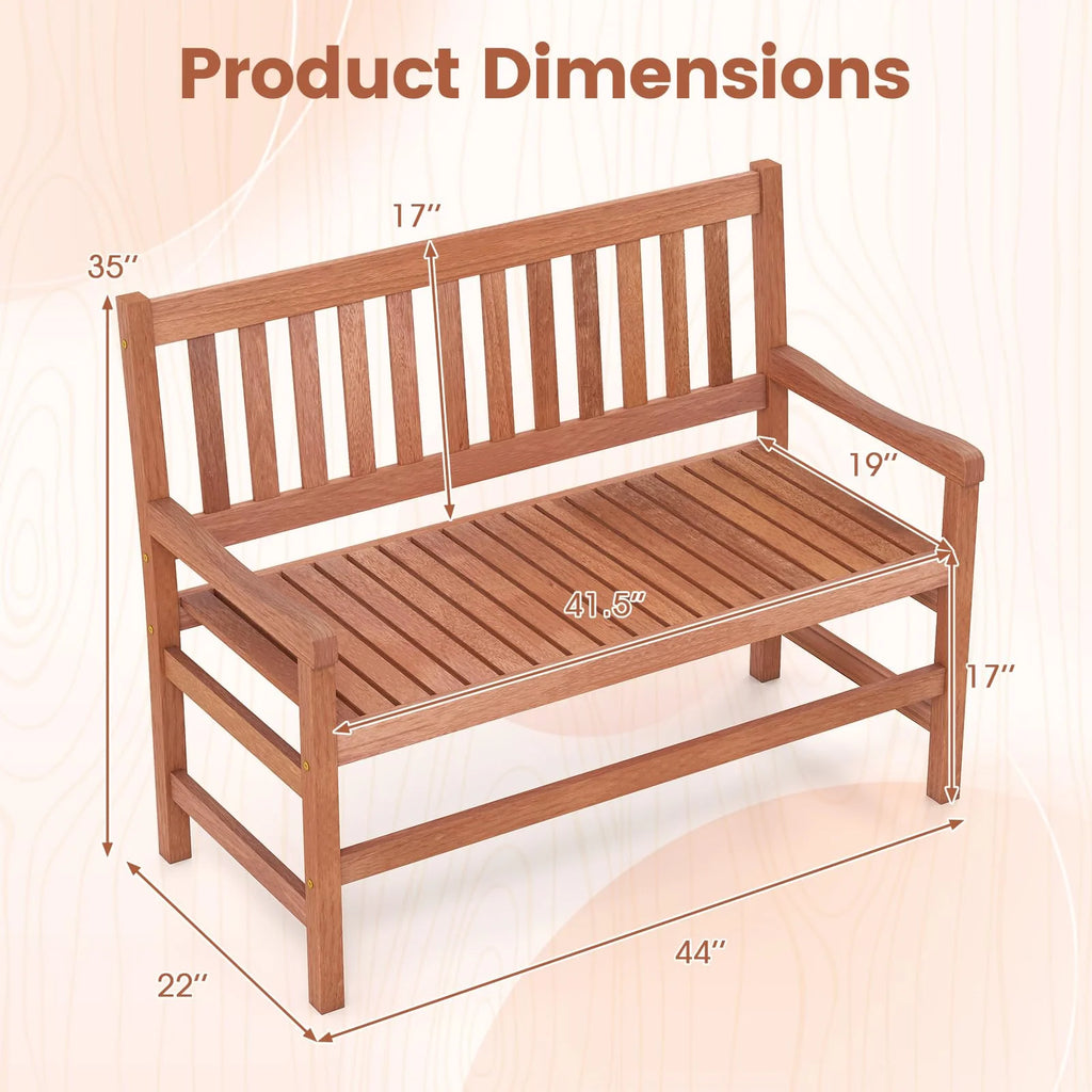 Tangkula 44 Inch Wood Outdoor Garden Bench