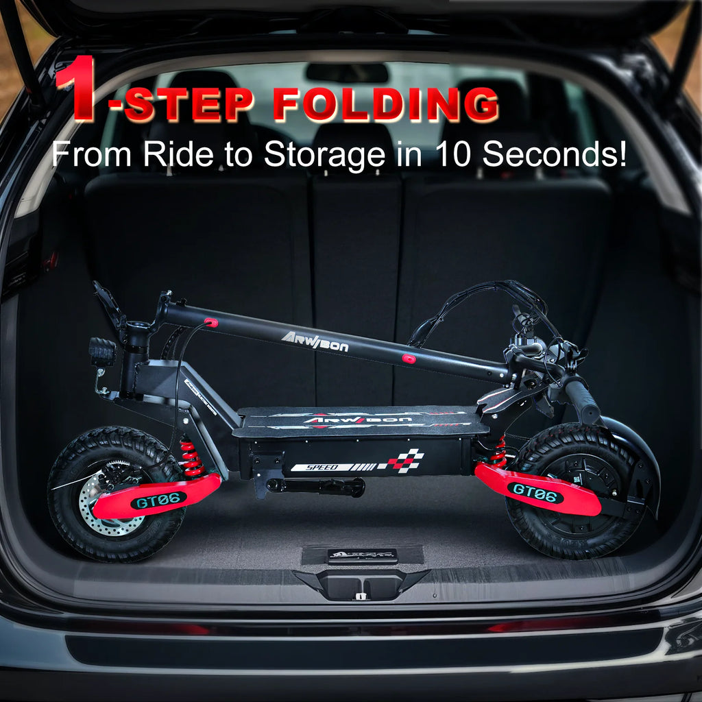 Off Road Electric Scooter for Adults, 1200W Motor Fast E Scooter, up to 28MPH Top Speed & 20miles Long Range, 11" Off - Road Tires, 330 lb MAX Load, Foldable