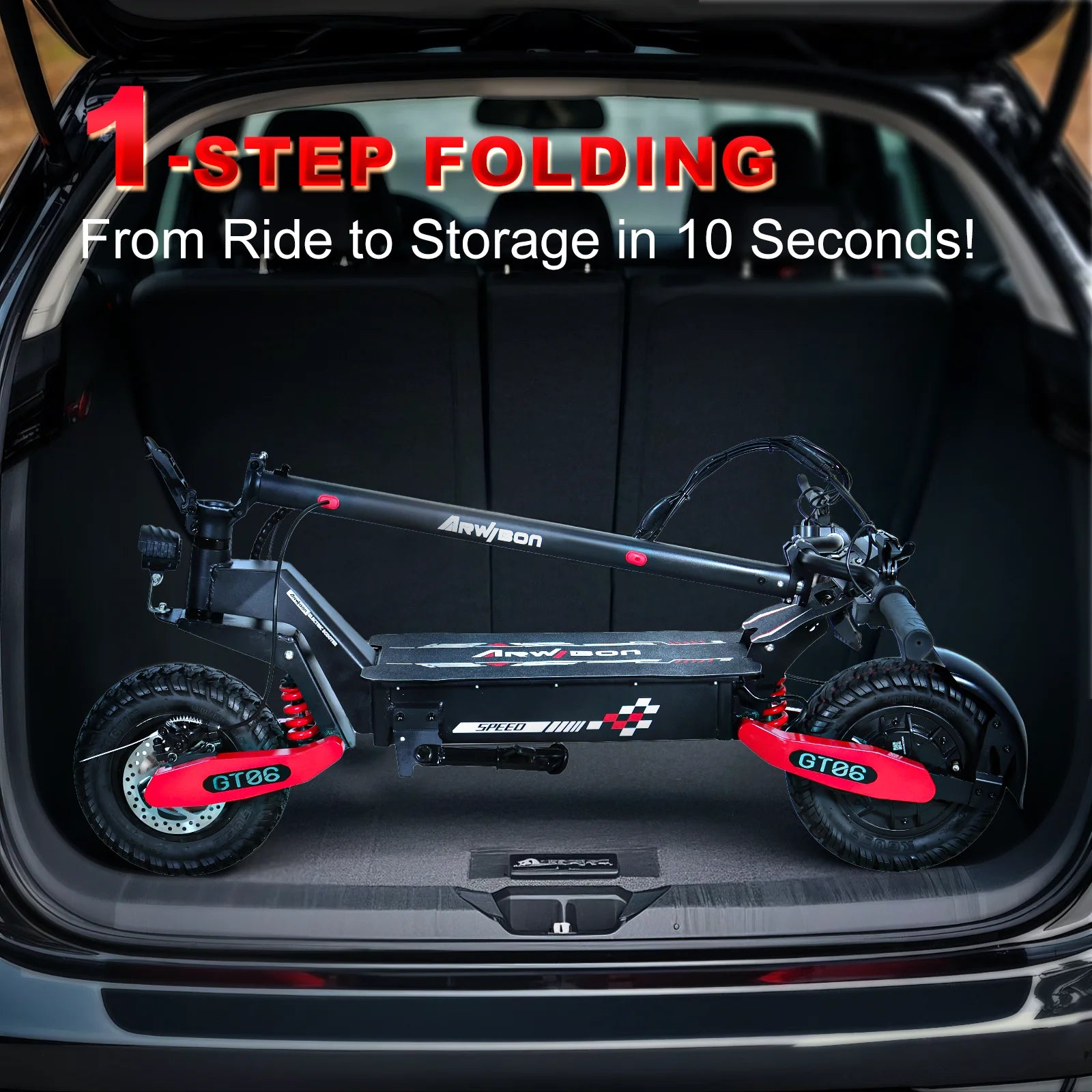 Off Road Electric Scooter for Adults, 1200W Motor Fast E Scooter, up to 28MPH Top Speed & 20miles Long Range, 11" Off - Road Tires, 330 lb MAX Load, Foldable