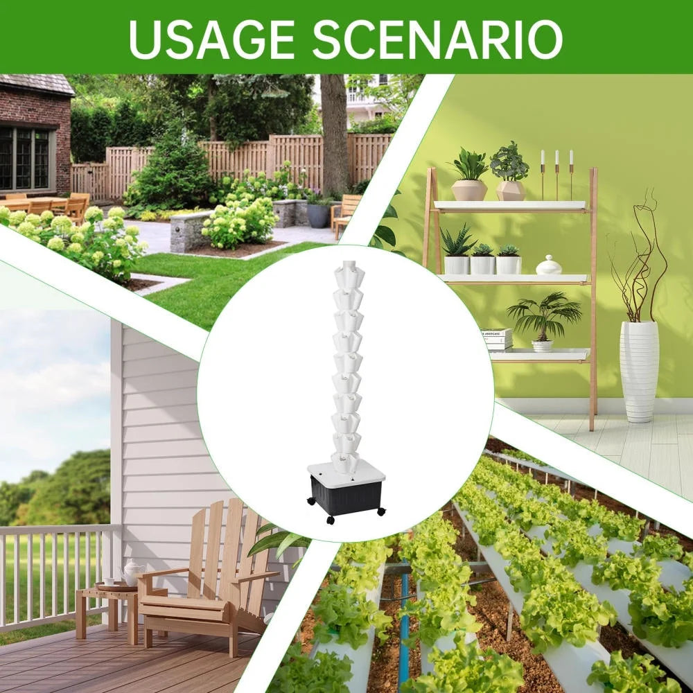 Hydroponic Growing System Tower | Vertical Vegetable Planting Towers | 10 - Layer 50 Slots, Hydroponic Growing Kit Forhydroponics Towers Garden, Suitable for Balconies, Courtyards, Roofs