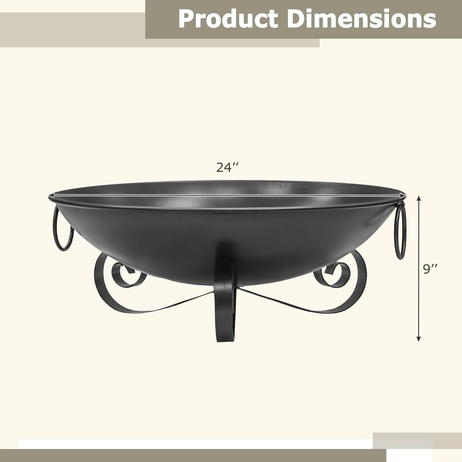 Tangkula Fire Pit for Outside Wood Burning