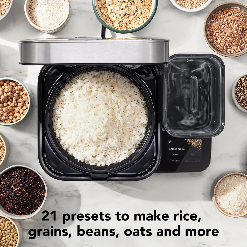 Kitchenaid Grain and Rice Cooker 8 Cup with Automatically Sensing Integrated Scale + Water Tank, KGC3155BM