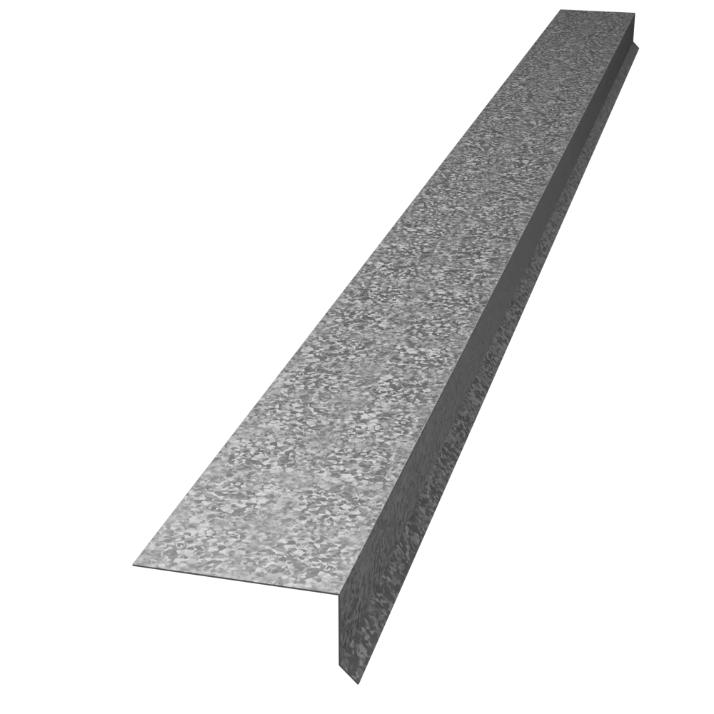 Able Sheet Metal 1x2 Grip Edge Drip Edge Flashing, 28 Gauge Black Steel, 10 ft (14MIAG812K)