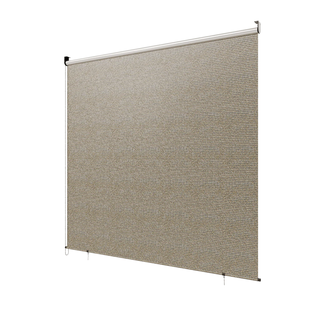 AECOJOY Outdoor Roller Shade, 6'(W) x6'(H) Sun Shade Cover Canopy, Mocha&Gray