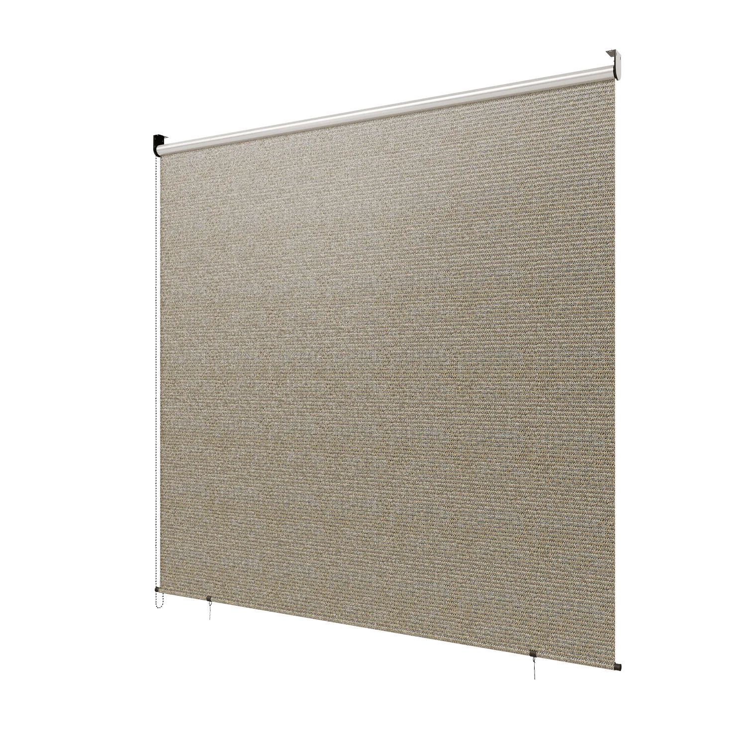 AECOJOY Outdoor Roller Shade, 6'(W) x6'(H) Sun Shade Cover Canopy, Mocha&Gray
