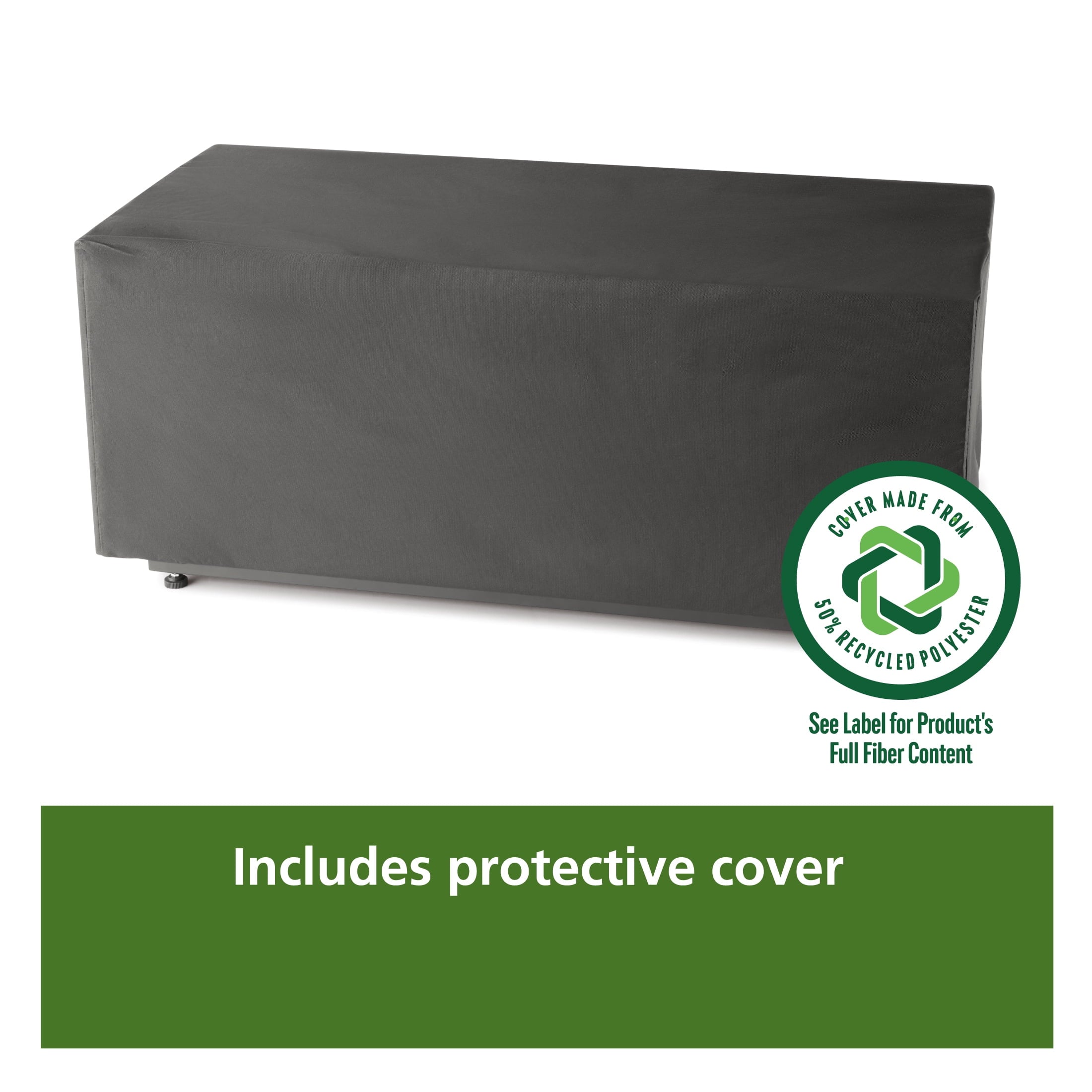 Mainstays 42" Rectangle Black Finish Modern Steel Fire Pit: 42" x 20" 50000 BTU Propane Fire Pit Table with Lid, Tank Hideaway and Cover