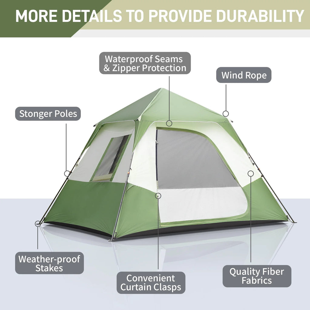 Zimtown 10 Person Tent Large Multi Room Tent for Family Camping Cabin Huge Tent with Carry Bag