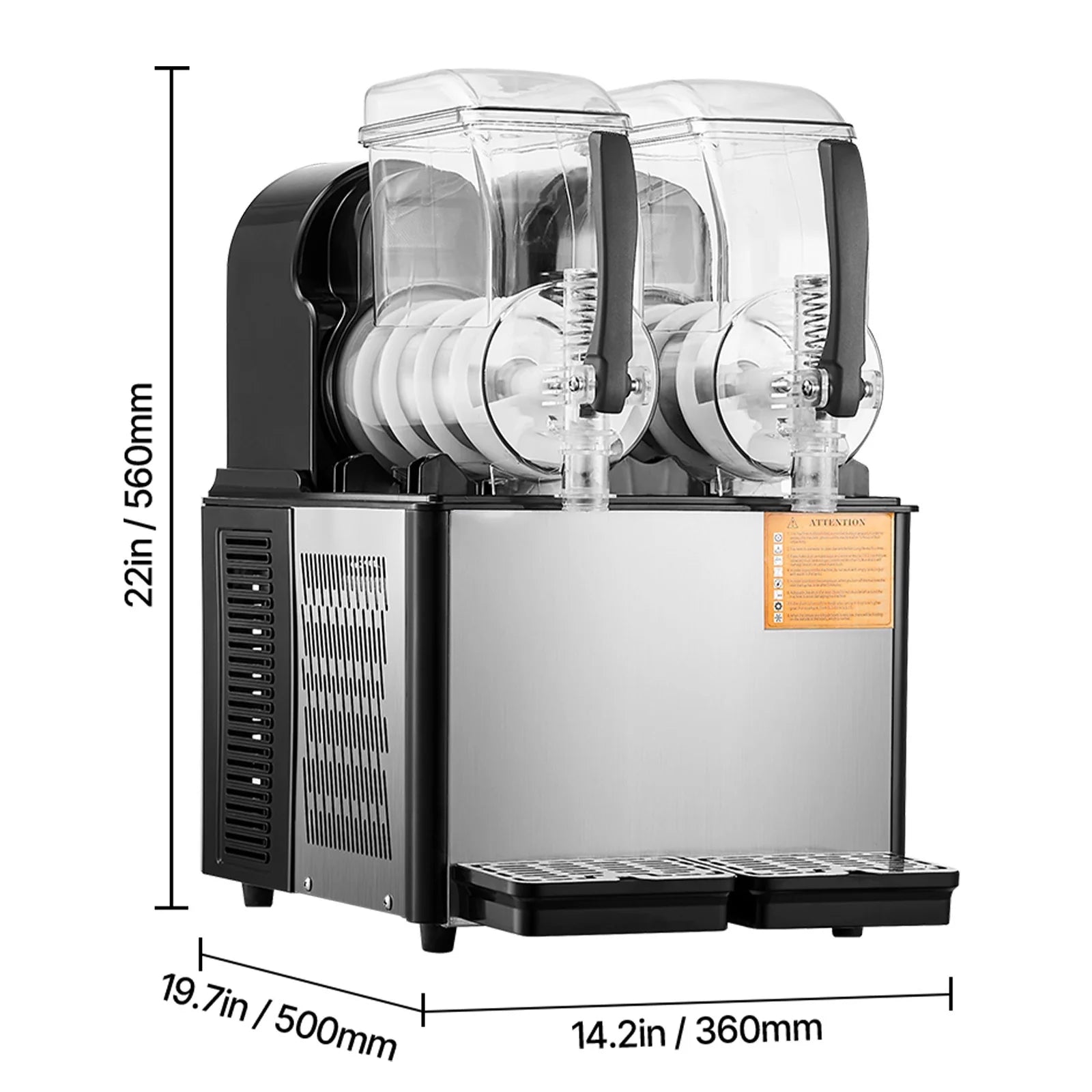 KFFKFF Commercial Slushy Machine, 4 L*2 Tank Slushie Machine, Frozen Drink Machine with Temperature Preservation, Slushy Maker Machine